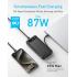 Anker Power Bank, 20,000mAh Travel Essential Portable Charger with Built-in USB-C Cable, 3-Port 87W Max Fast Charging Battery Pack, for MacBook, iPhone 16/15 Series, Samsung, Switch, and More - Black